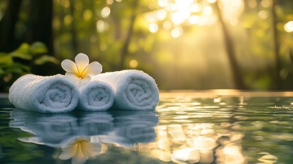 A tranquil spa atmosphere with plush towels and a calming music playlist.