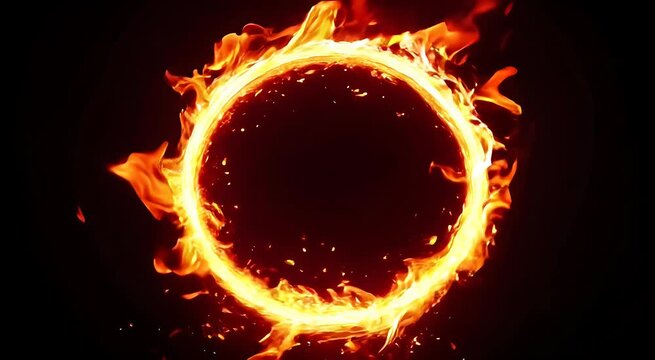Fiery circular frame