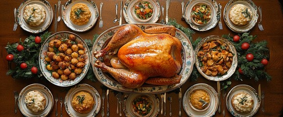 Festive Thanksgiving Dinner Table