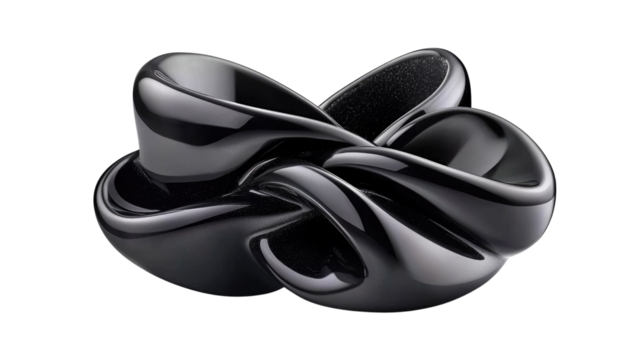 Elegant and Modern Black Sculpture Displaying Fluid Lines and Artistic Curvature for Contemporary Design