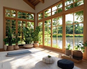 Imagine a sunlit room, a haven of peace where tranquility dances with vibrant energy This space, designed for mindful movement and reflection, bathes in the golden glow of natural light streaming