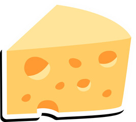 Cheese Sticker Illustration Element Set