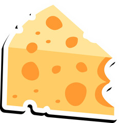 Cheese Sticker Illustration Element Set