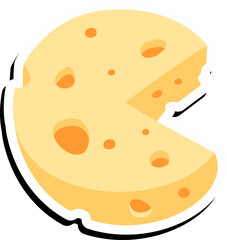 Cheese Sticker Illustration Element Set