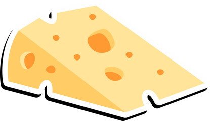 Cheese Sticker Illustration Element Set