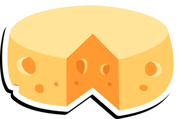 Cheese Sticker Illustration Element Set