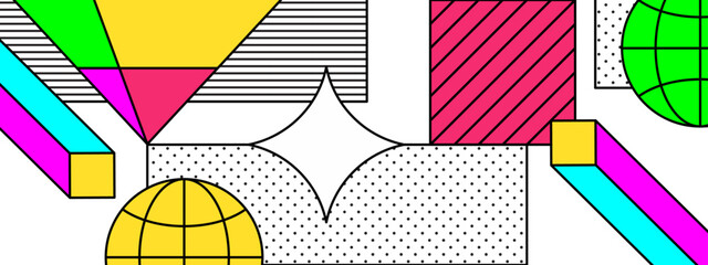 colorful abstract geometric artwork in a modern and vibrant design vector illustration