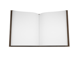 開いた白紙の茶色い本