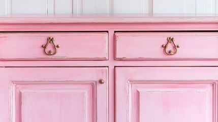 Custom Pastel Pink Furniture Piece Isolated on White Background