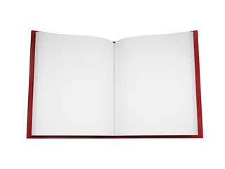 開いた白紙の赤い本