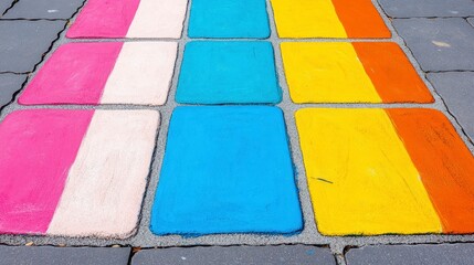 Vibrant Colorful Sidewalk Art