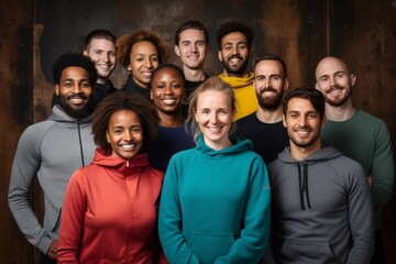 Fototapeta premium Group portrait photo of a diverse group of coworkers working for a startup company in Berlin