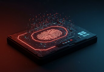 A digital fingerprint biometric security system is shown
