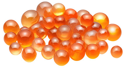 Colorful Transparent Orange Bubbles on Black Background for Creative and Artistic Projects