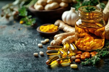 Natural food wellness display multivitamin