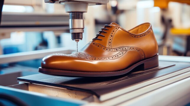 Shoe Repair Machine in Action on White Background