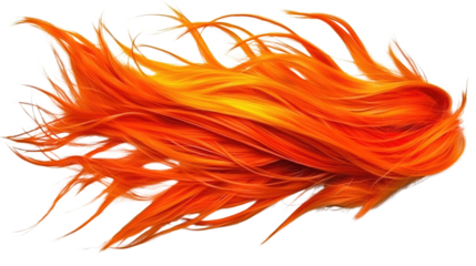 Vibrant Flowing Orange Hair with Dynamic Movement Captured in Bright Light for Artistic Inspiration