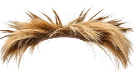 Faux fur headband with light brown and golden strands for fashion accessory or costume wear