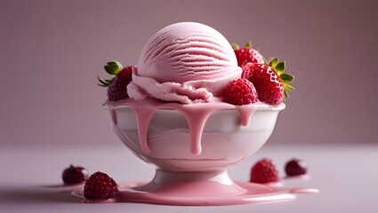Strawberry bliss a delectable ice cream creation with fresh berry accents