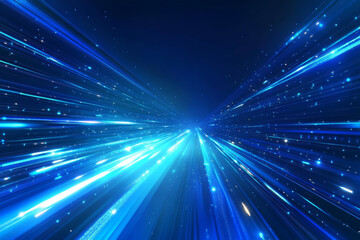 Obraz premium Dynamic blue light streaks create futuristic effect