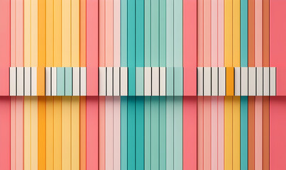 Vibrant Colorful Stripes with Horizontal Block Patterns on Wall