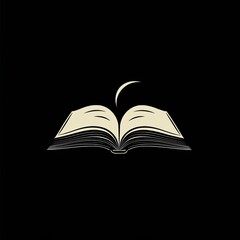Open book logo, vintage style
