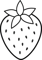 Alpine strawberry outline icon on white background.