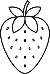 Alpine strawberry outline icon on white background.