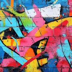 Fototapeta premium Vibrant and Expressive Graffiti Wall Texture with Striking Abstract Street Art