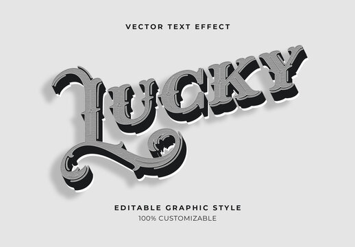 Gray Ornate Vintage Serif Engraved Classic Text Effect