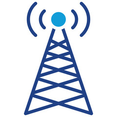 Broadcast Tower Icon Dual Tone Color Style