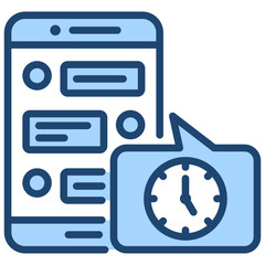 Chat Log Icon Lineal Blue Style