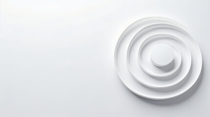 Obraz premium White concentric circle podium suitable for presentations, awards ceremonies, product showcases, virtual events, corporate branding, graphic design projects.