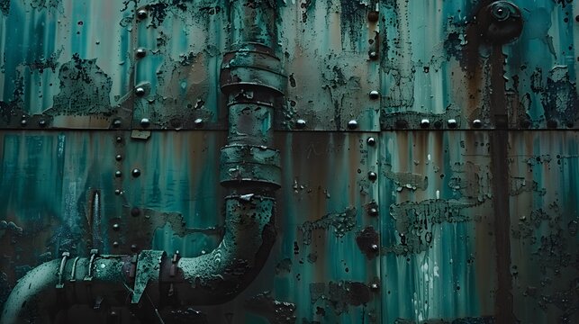 Grungy Industrial Weathered Metal Background with Layered Smudges and Aggressive Appearance