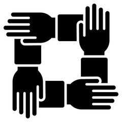 Obraz premium Team Building Icon Black Style