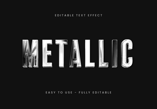Silver Metallic Gradient Bold Industrial Alphabet Text Effect
