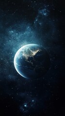 Obraz premium The Earth is seen from the outer space environment