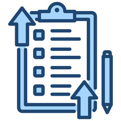 Growth Plan Icon Lineal Blue Style