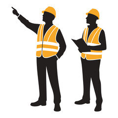 Two Construction Workers Vector Illustration