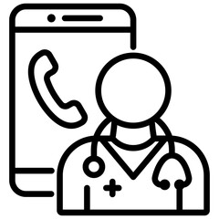 Obraz premium Telemedicine Icon Lineal Syle
