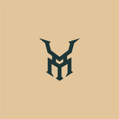 LETTER M monogram logo design
