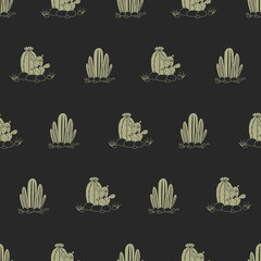 Fototapeta premium Cactus seamless pattern. Cactus illustration. Cactus background. Perfect for fabric, textile, wallpaper, decor, illustration, print, packaging of products