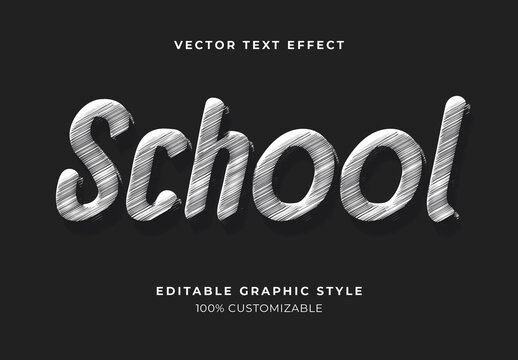 White Black Scribbled Font Rough Sketch Bold Text Effect