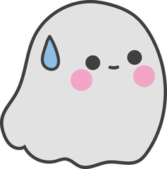 Confused ghost illustration