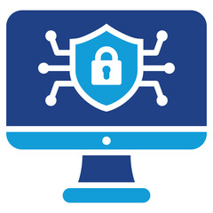 Obraz premium Cyber Security Icon Dual Tone Color Style