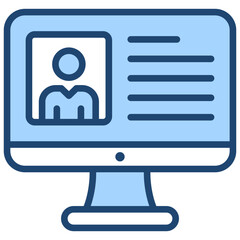 Digital Identity Icon Lineal Blue Style