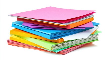 Colorful Document Preparation Materials on White Background