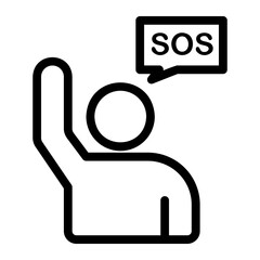 ask for help Line Icon