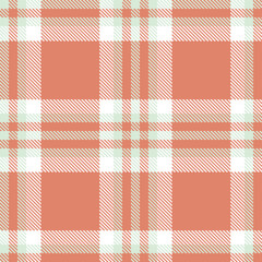 Vivid Ice Seamless Tartan with Bright Dark Peach accents Textile Design