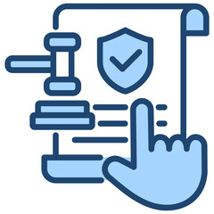 Transparent Policy Icon Lineal Blue Style